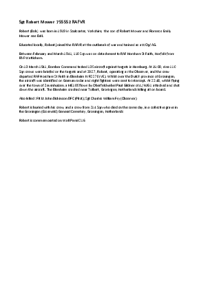 A preview of a PDF biography for Mower, Robert